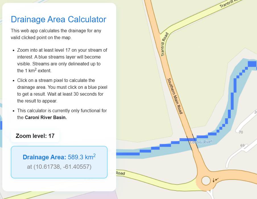 Drainage Area Calculator Screenshot