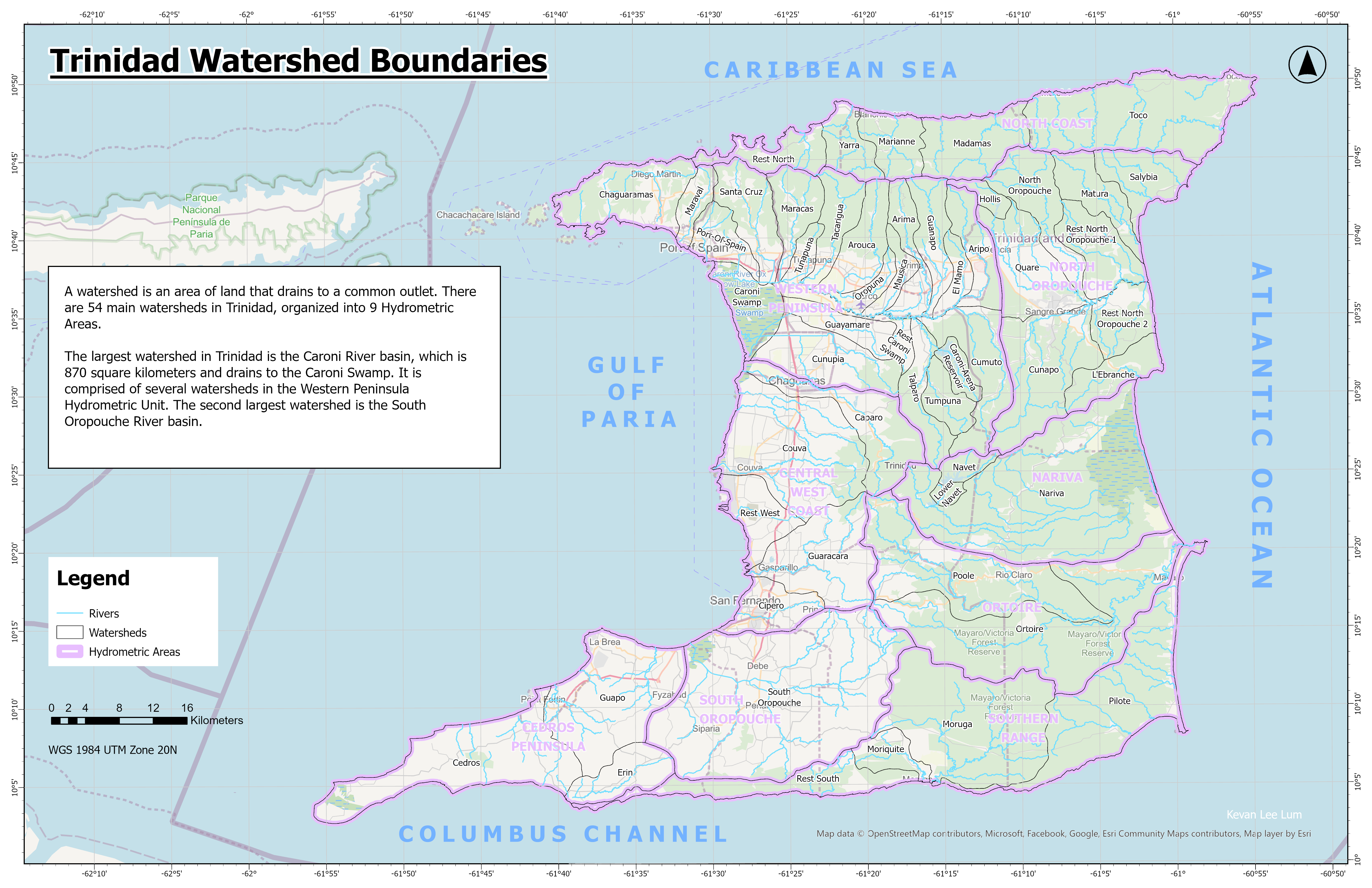 Trinidad Watersheds Map Screenshot